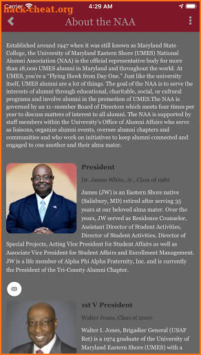 UMES National Alumni Assoc screenshot