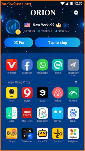 Unblock Sites & Apps Secure VPN Master - Orion VPN screenshot