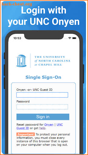 UNC Check-In screenshot