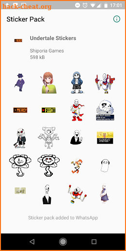 Undertale Stickers for WAStickerApps screenshot