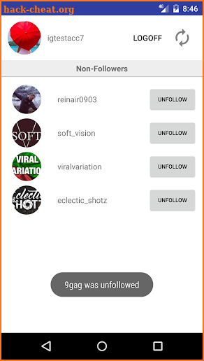 Unfollow Fast for Instagram screenshot