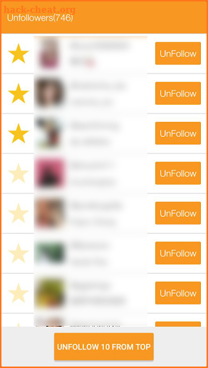 Unfollow Users screenshot