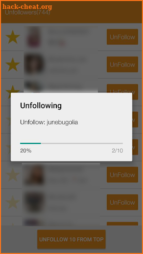 Unfollow Users screenshot