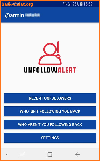 UnfollowAlert screenshot