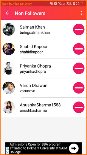 Unfollowers Tracker for Instagram Api : Follower screenshot