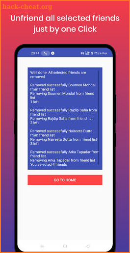 Unfriend non-interactive friends screenshot