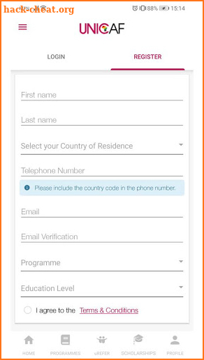 Unicaf Scholarships screenshot