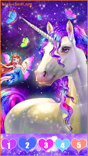 Unicorn color by number: Coloring games offline screenshot