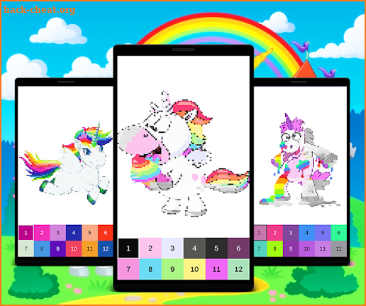 Unicorn Color by Number: Paint Unicorn Pixel Art screenshot