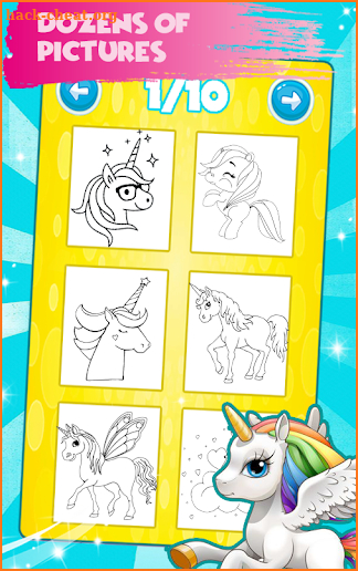 Unicorn Coloring Book Pages: Kids Coloring Games screenshot