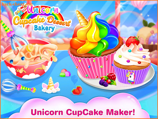 Unicorn Cupcake Dessert Bakery Food Games screenshot