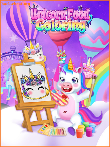 Unicorn Food Coloring Book - The Trendy World screenshot