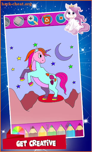 Unicorn Little Pony Coloring Book screenshot