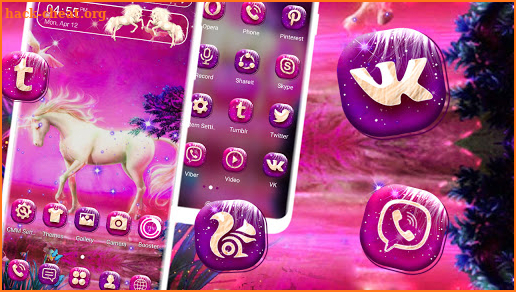 Unicorn Pink Forest Launcher Theme screenshot