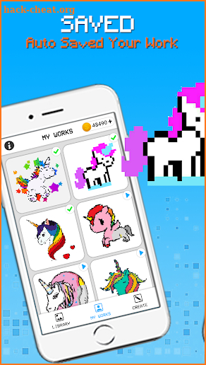 Unicorn Pixel Art - Coloring By Number screenshot