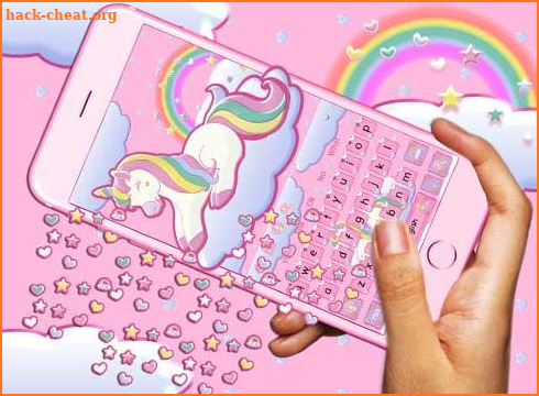 Unicorn Rainbow 3D Keyboard Theme screenshot