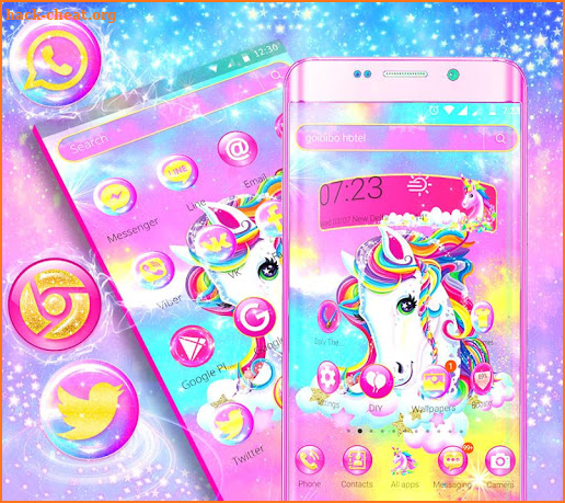 Unicorn Shiny Rainbow Theme screenshot