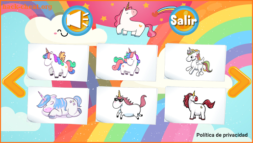 Unicornios para colorear y pintar screenshot