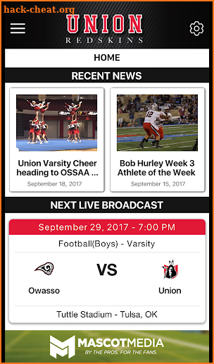 Union Redskin Athletics screenshot