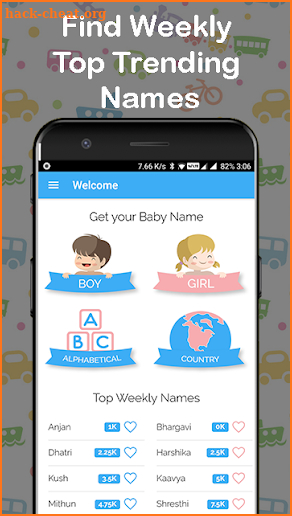 Unique Baby Names 2018 screenshot