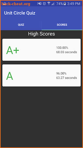 Unit Circle Quiz 3.0 screenshot