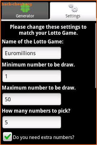 Universal Lotto Generator Plus screenshot