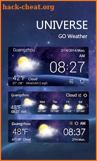 UNIVERSE THEME GO WEATHER EX screenshot