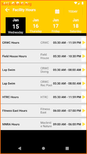 University of Iowa Rec Serv screenshot