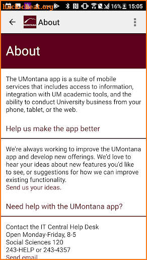 University of Montana screenshot