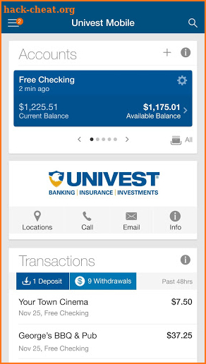 Univest screenshot