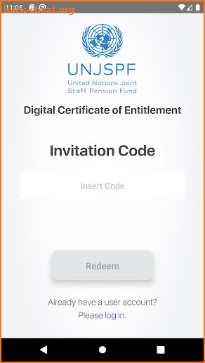 UNJSPF Digital Certificate of Entitlement screenshot