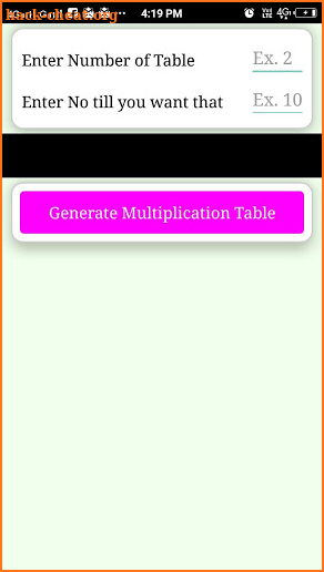 Unlimited Multiplication Table screenshot