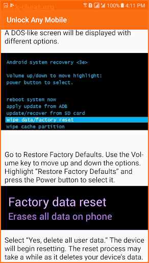 Unlock Any Mobile Guide: screenshot