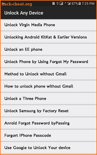 Unlock Device's Techniques & Tricks 2019 screenshot