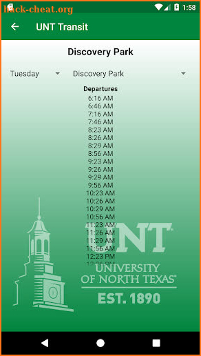 UNT Transit screenshot