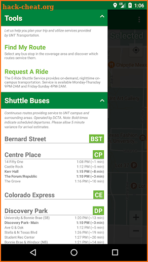 UNT Transit screenshot