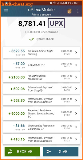 uPlexa Android Wallet screenshot