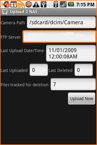 Upload 2 NAS screenshot