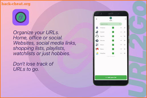 URL2Go- Bookmark Any Link screenshot