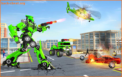 US Army Monster Truck Transform Robot Shooting screenshot