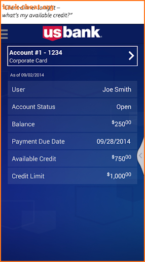 U.S. Bank Access Online Mobile screenshot