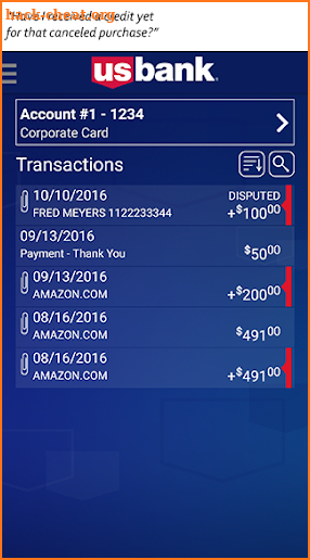 U.S. Bank Access Online Mobile screenshot