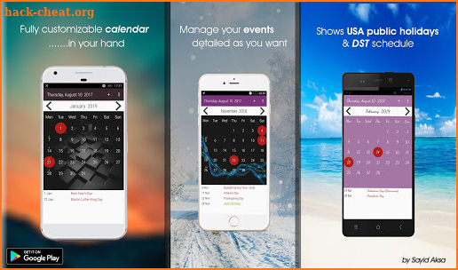 US Calendar with Holidays 2018 screenshot