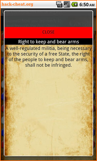 US Constitution Bill of Rights screenshot