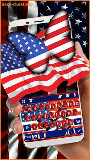 Us Flag Butterfly Keyboard Theme screenshot