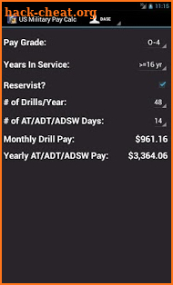 US Military Pay Calc screenshot