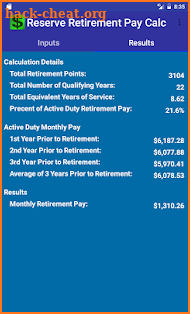 US Military Reserve Retirement screenshot