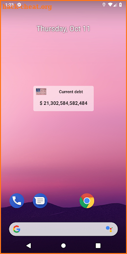 US national debt screenshot