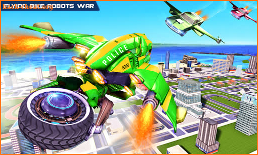 US Police Bike Transform Robot: Flying Bike Games screenshot