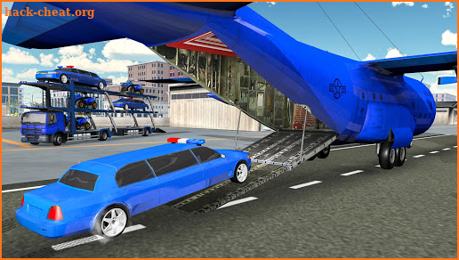 US Police limousine Car Quad Bike Transporter Game screenshot